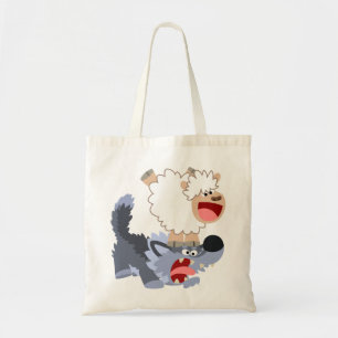 Cute Playful Cartoon Sheep and Wolf Bag
