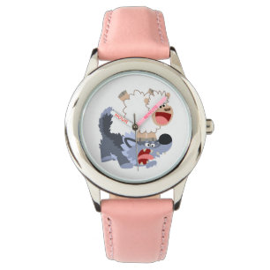 Cute Playful Cartoon Sheep and Wolf Watch