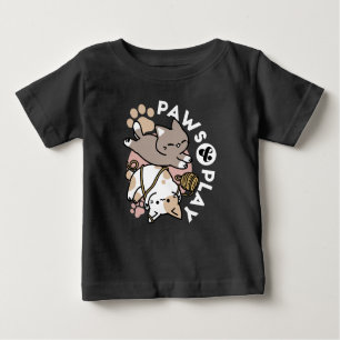 Cute Playful Cats Design – Fun Paws and Play Art Baby T-Shirt
