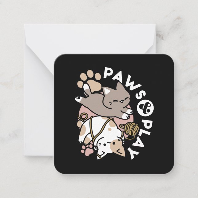 Cute Playful Cats Design – Fun Paws and Play Art Card (Front)