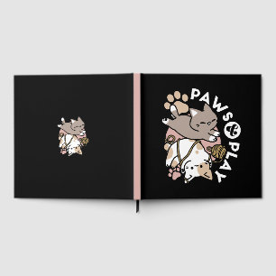 Cute Playful Cats Design – Fun Paws and Play Art Guest Book