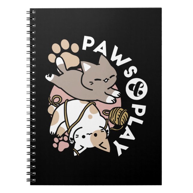 Cute Playful Cats Design – Fun Paws and Play Art Notebook (Front)