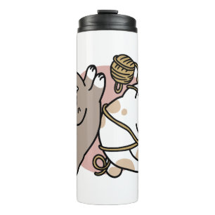 Cute Playful Cats Design – Fun Paws and Play Art Thermal Tumbler
