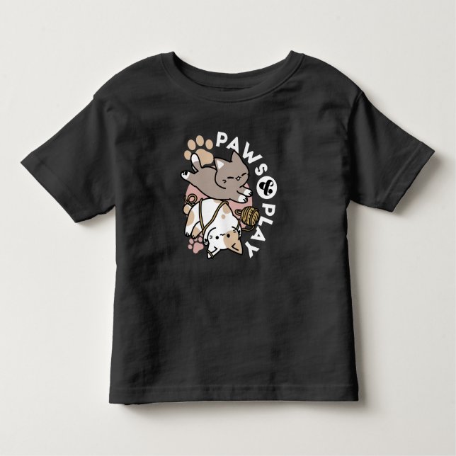 Cute Playful Cats Design – Fun Paws and Play Art Toddler T-Shirt (Front)