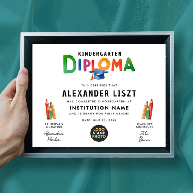 Cute Playful Colourful Kid Grad Digital Certificat Poster (Creator Uploaded)