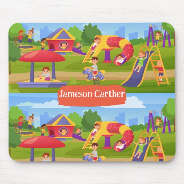 Cute Playful Colourful Kids' Playground Mouse Pad (Front)
