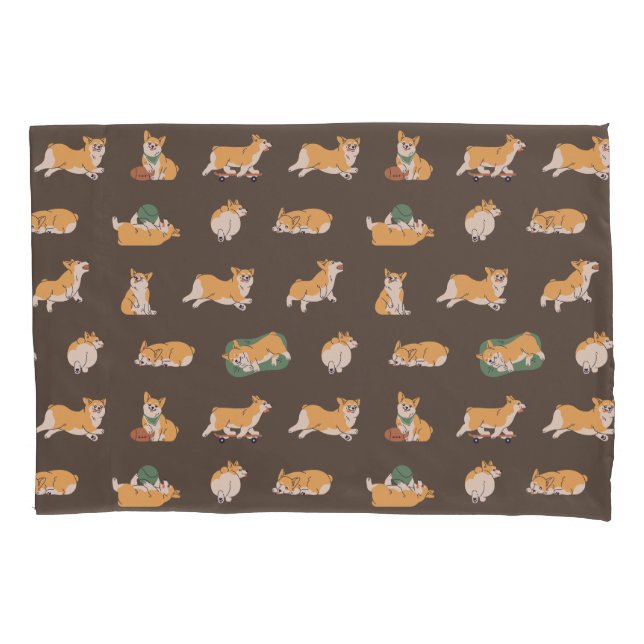 Cute Playful Corgi Pillowcase (Front)