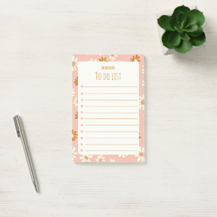 Cute Playful Flowers - Personalised To Do List Post-it Notes