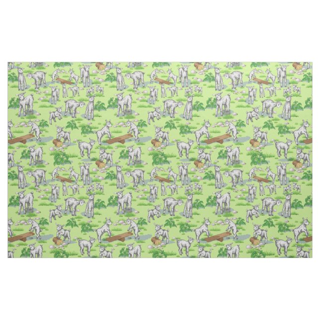 Cute Playful Goats  by GetYerGoat Fabric (Fat Quarter)