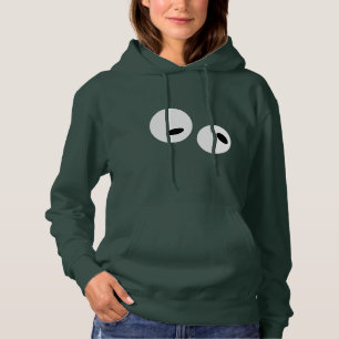 cute, playful, kind white eyes with black pupils hoodie