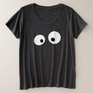 cute, playful, kind white eyes with black pupils plus size T-Shirt
