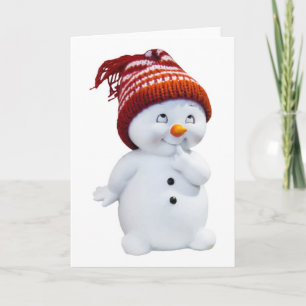 CUTE PLAYFUL SNOWMAN HOLIDAY CARD