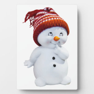 CUTE PLAYFUL SNOWMAN PLAQUE
