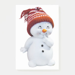 CUTE PLAYFUL SNOWMAN POST-IT NOTES