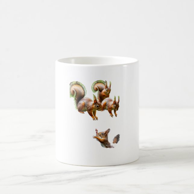 Cute Playful Squirrels Nature Coffee Mug (Center)