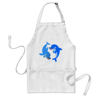 Cute Playing Cartoon Dolphins Apron