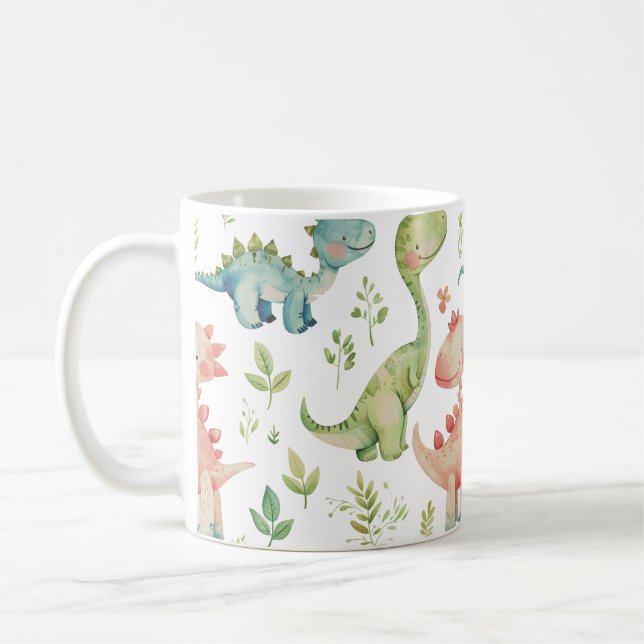 Cute playing dinosaurs  coffee mug (Left)