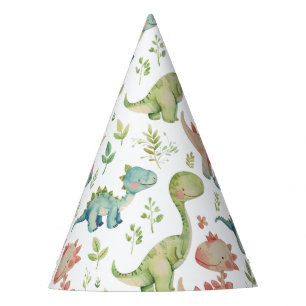 Cute playing dinosaurs kids birthday party hat