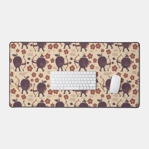 Cute Plum Warrior Repeating  Desk Mat