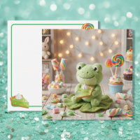 Cute Plushie Frog holding Key Lime Pie Blank