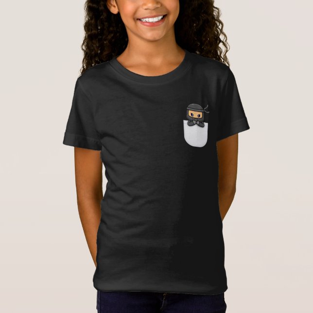 Cute pocket Ninja I Vector Design T-Shirt (Front)