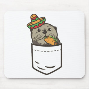 Cute Pocket Otter Cinco De Mayo Shirt Mexican Anim Mouse Pad