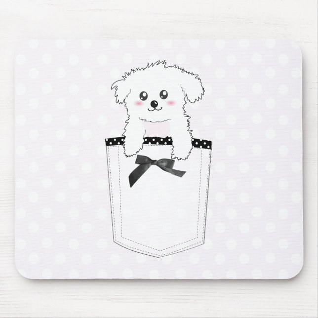 Cute Pocket Puppy Dog Mouse Pad (Front)