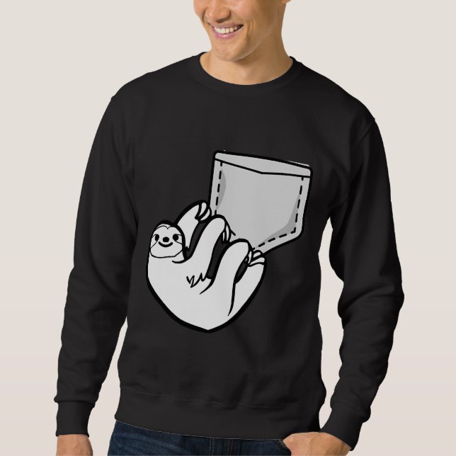Cute Pocket Sloth Hanging Around Sweatshirt (Front)