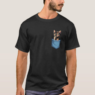 Cute Pocket Tortoiseshell Cat Lover Cat Mom T-Shirt