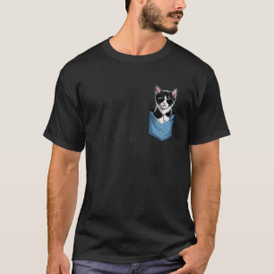 Cute Pocket Tuxedo Cat Lover Cat Mum T-Shirt