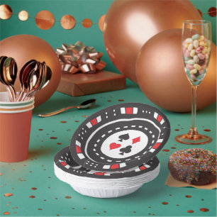 cute poker chip Casino party Paper Plate