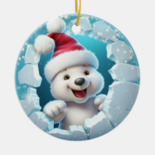 Cute Polar Bear 3D Ceramic Tree Decoration