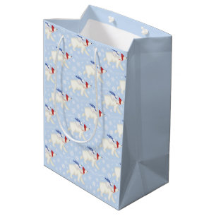 Cute polar bear and cub Christmas gift bag