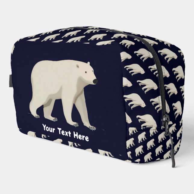 Cute Polar Bear and Northern Lights Dopp Kit (Right Corner)