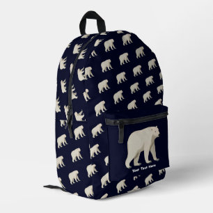 Cute Polar Bear and Northern Lights Printed Backpack
