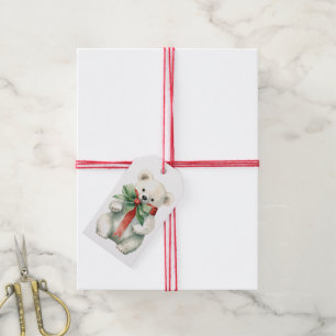 Cute Polar Bear Animal Watercolor Gift Tag