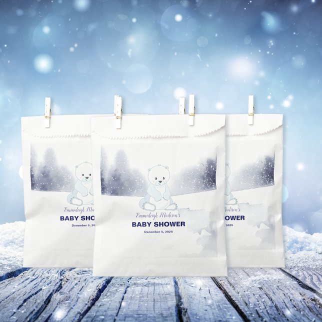 Cute Polar Bear Baby Shower Favour Bags (Creator Uploaded)