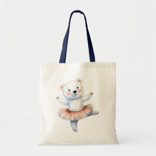 Cute polar bear ballerina dancing ballet tote bag