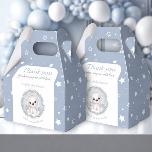 Cute Polar Bear Blue Winter Boy Baby Shower Favour Box