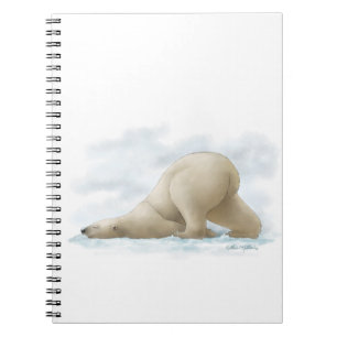 Cute Polar Bear Cartoon in the snow Notebook
