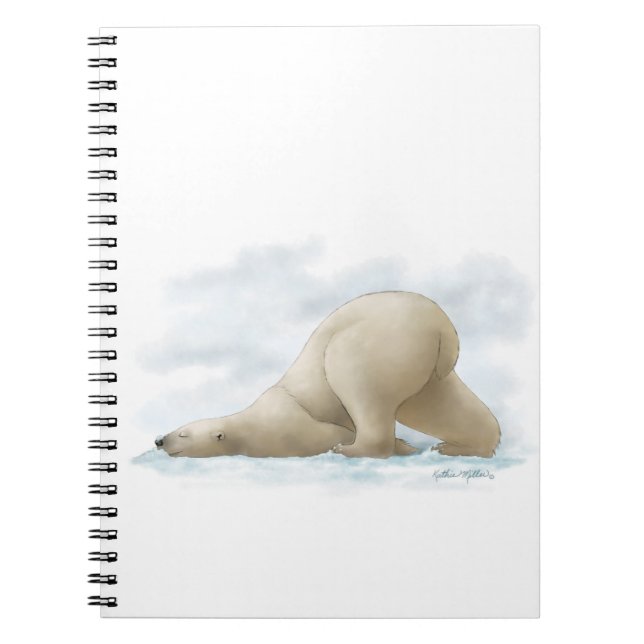  Cute Polar Bear Cartoon in the snow Notebook (Front)