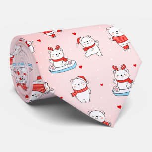 Cute Polar Bear Christmas  Tie