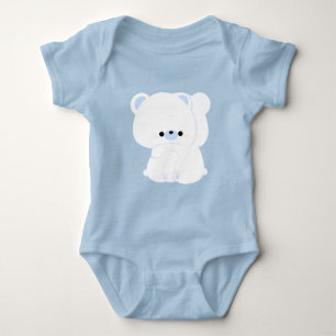 Cute Polar Bear Couple Baby Bodysuit