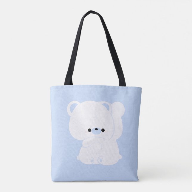 Cute Polar Bear Couple Tote Bag (Back)