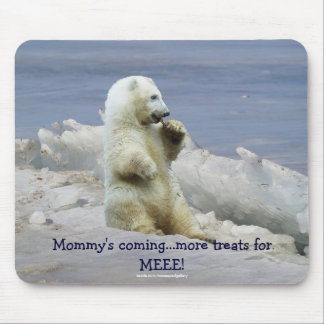 Cute Polar Bear Cub & Arctic Ice Funny Mousepad