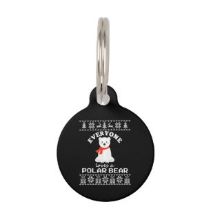 Cute Polar Bear Family Animal Lover Christmas Pet Tag