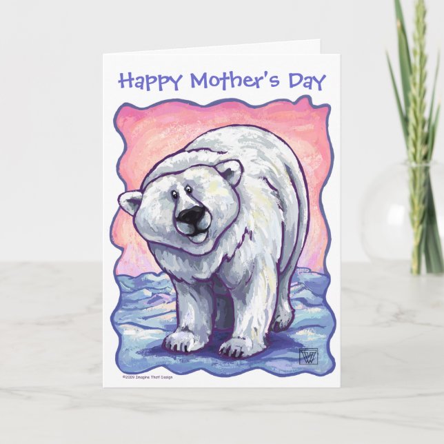 Cute Polar Bear for Mum Card (Front)