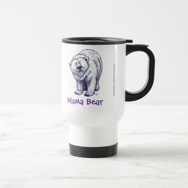 Cute Polar Bear for Mum Travel Mug (Right)