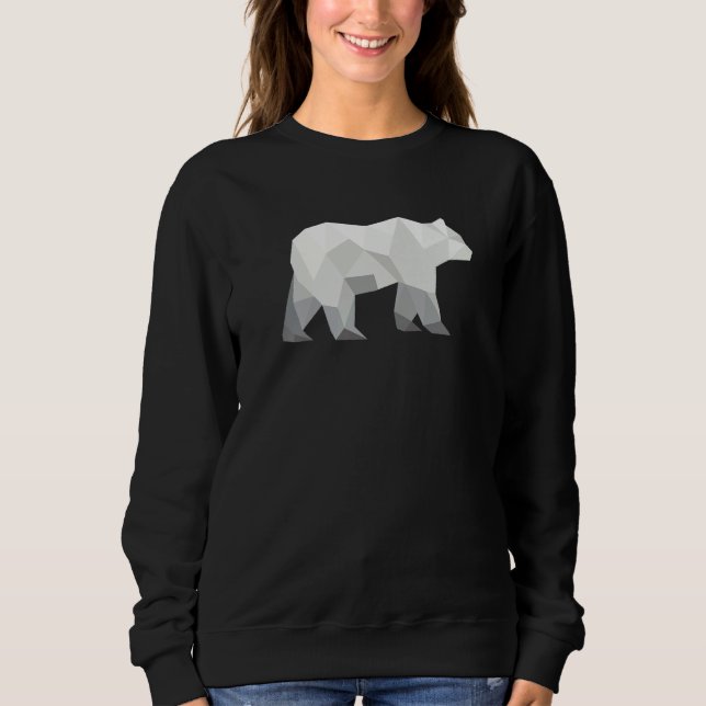 Cute Polar Bear Geometric Abstract Wildlife Animal Sweatshirt (Front)