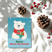 Cute Polar Bear Gifts & Playful Message Christmas